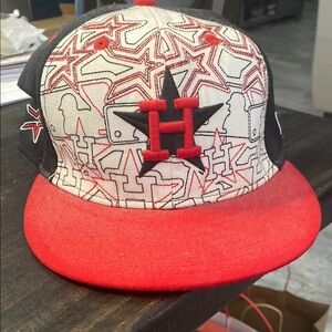 New Era Red and Black Star Pattern Hat
